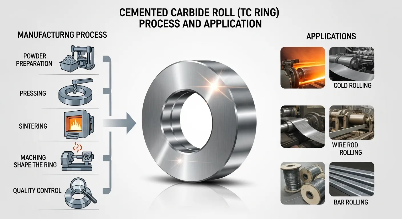 Proceso y aplicación del rollo de carburo cementado (anillo TC)